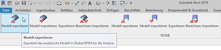 Option zur Modellausgabe im Softwaremenü durch spezielle Funktionalitäten.